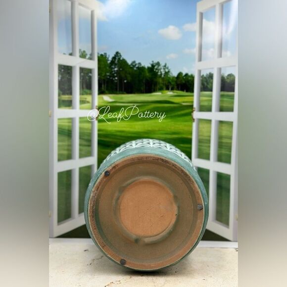 Martha Green Clay Planter Pot with Saucer Attached - Picture 8 of 9